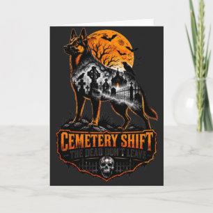 Cemetery Shift German Shepherd Halloween Gothic Gr Card