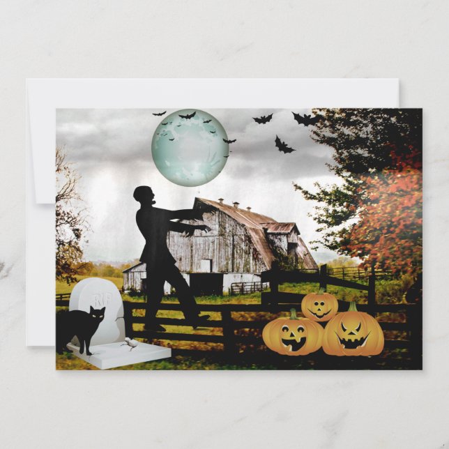 *~* Cemetery Spooky WALKING DEAD HALLOWEEN CARD (Front)