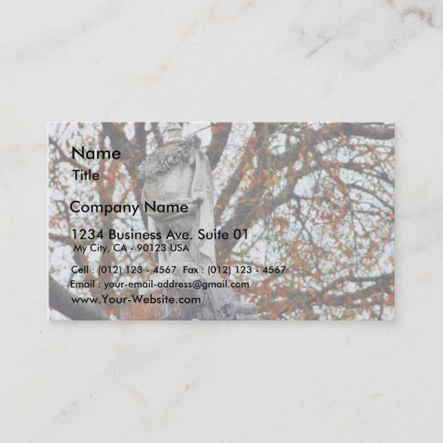 Cemetery Statues Vases Business Card (Front)