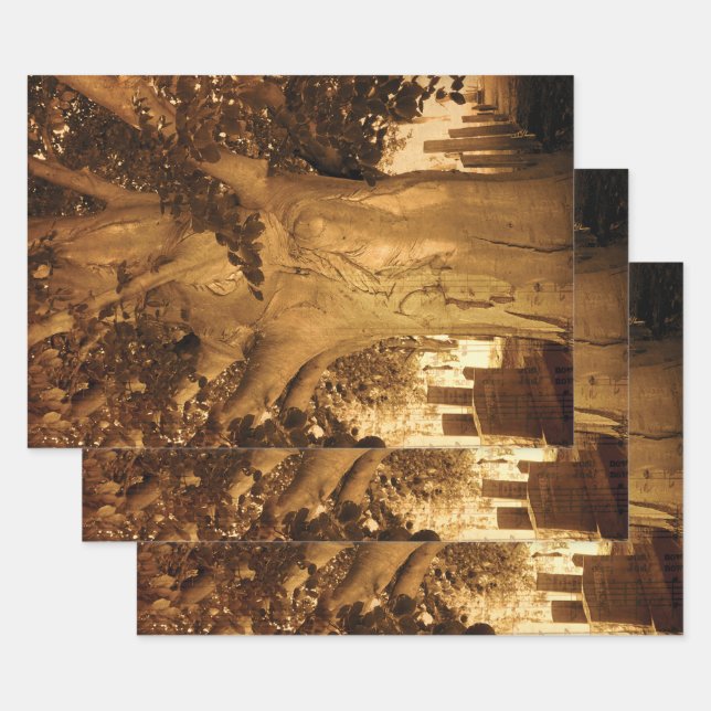 Cemetery Vintage Antique Sepia Tree Sheet Music (Set)