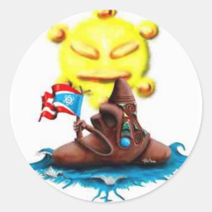 cemi y sol Taino Classic Round Sticker