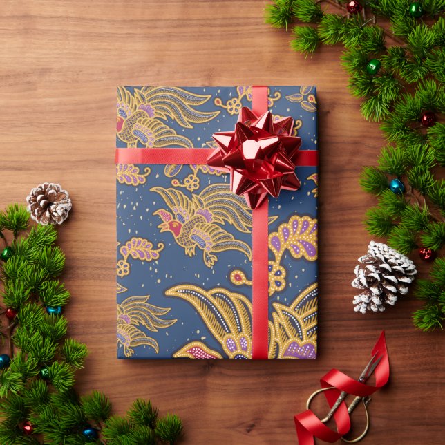 Cendrawasih Batik Wrapping Paper –Unique Nusantara (Holiday Gift)