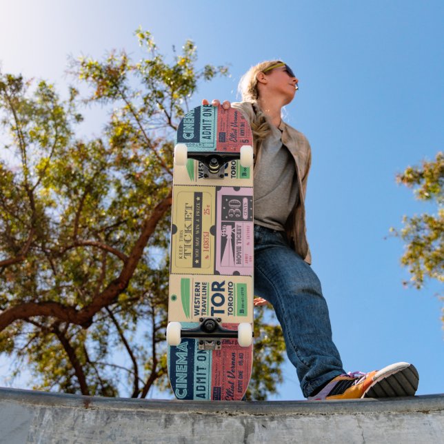 Cenima tickets 50s 60s 70s Classic vintage Skateboard (Outdoor 1)