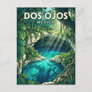 Cenote Dos Ojos Mexico Postcard