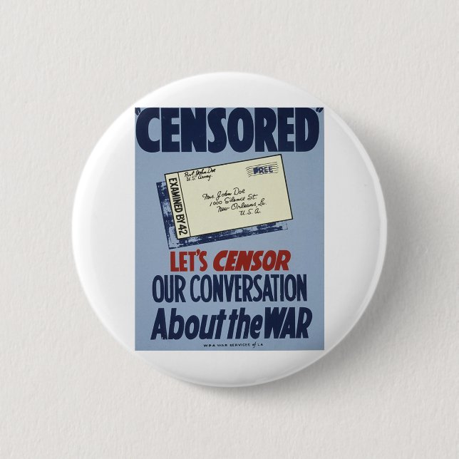 Censored 6 Cm Round Badge (Front)