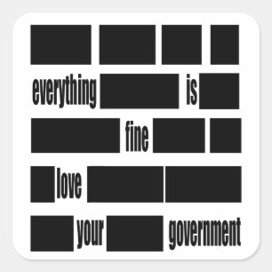 Censorsed Government Message Square Sticker