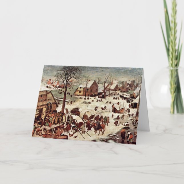 Census At Bethlehem By Bruegel D. Ä. Pieter Card (Front)