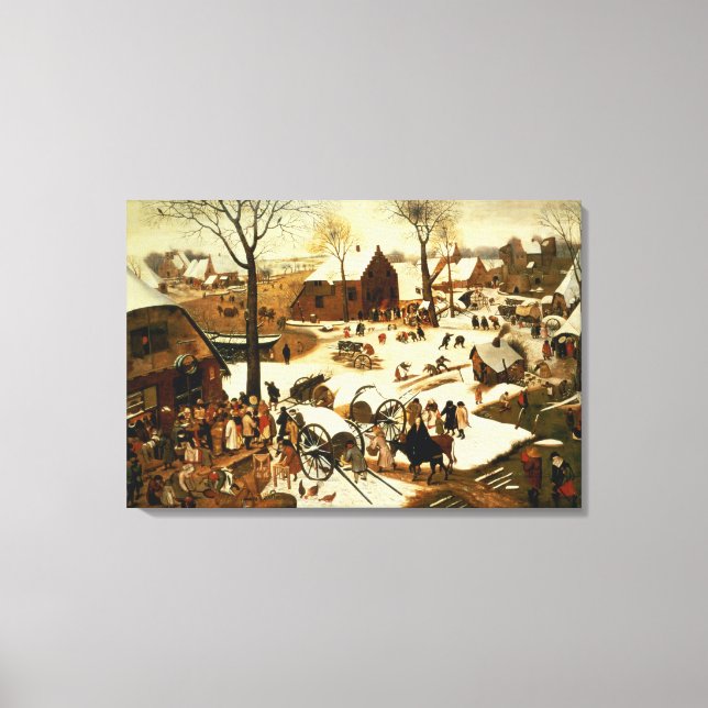 Census at Bethlehem, c.1566 Canvas Print (Front)