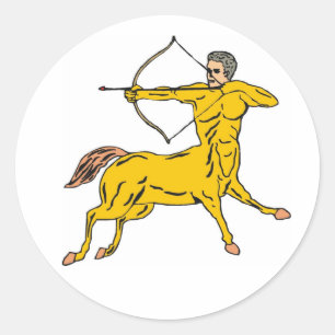 Centaur Bow Arrow Mythical Figure Classic Round Sticker