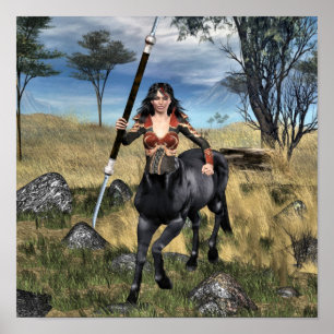 Centaur Warrioress Poster