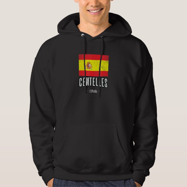 Centelles Spain Es Flag City Bandera Ropa Hoodie (Front)