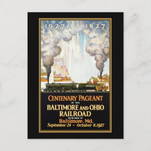 Centenary Pageant Baltimore and Ohio Railroad Postcard