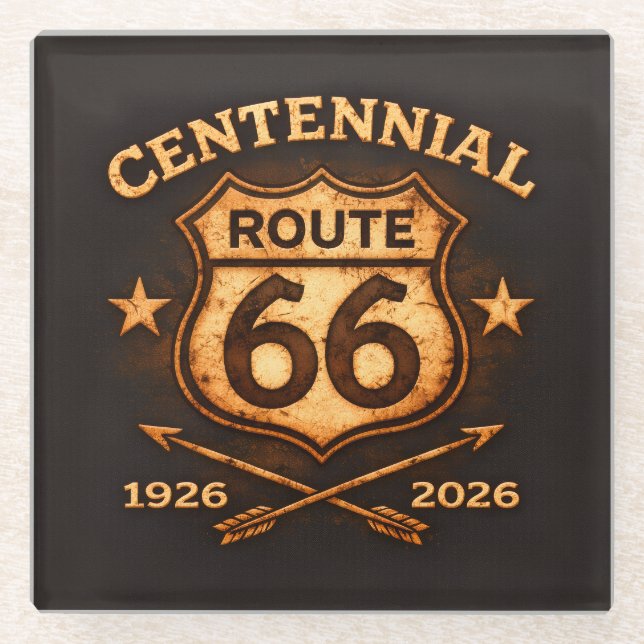 Centennial American Road Glassware Accessory Glass Coaster (Front)