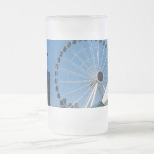 Centennial Ferris Wheel Frosted Glass Beer Mug