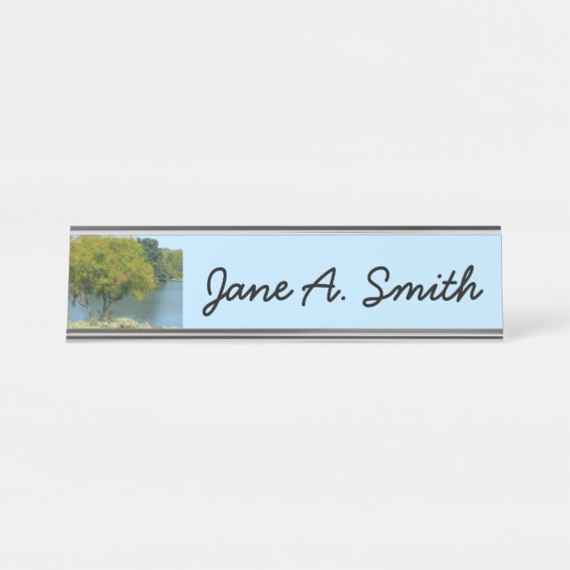 Centennial Lake in Ellicott City Maryland Desk Name Plate (Front)