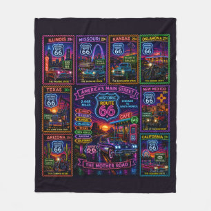 Centennial Mother Road Neon Anniversary Fleece Blanket