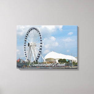 Centennial Wheel Under Cloudy Skies Canvas Art