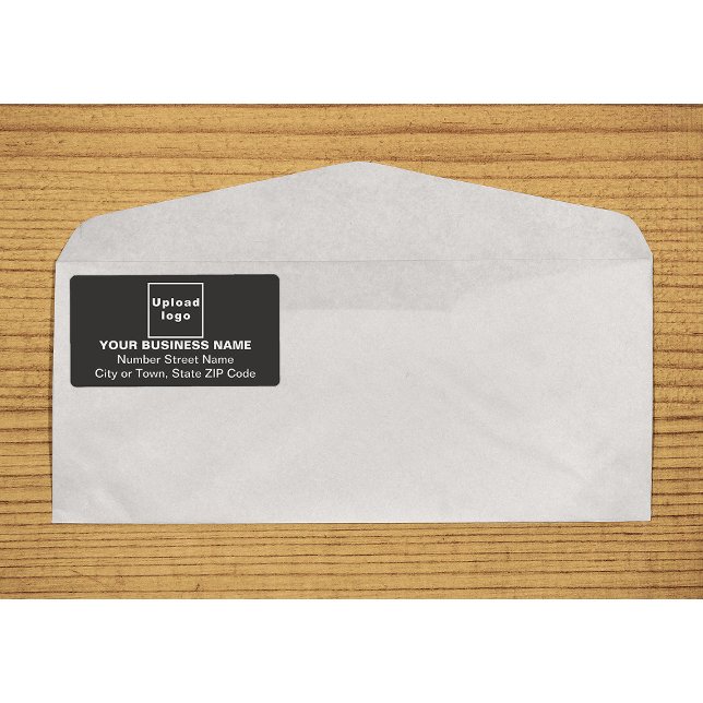 Center Aligned Black Business Shipping Label (Center aligned business black shipping label on envelope)