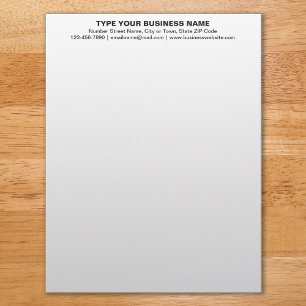 Center Aligned Black Plain Texts Heading of Custom Letterhead