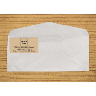 Center Aligned Business Light Brown Shipping Label