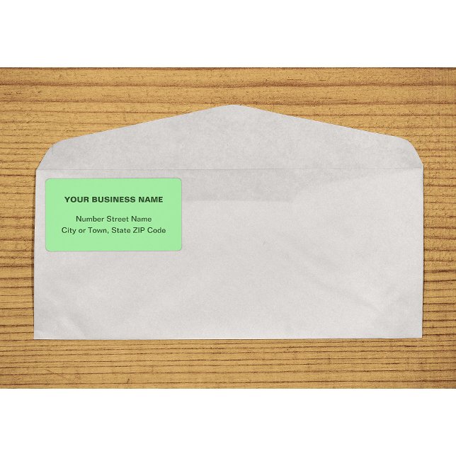 Center Aligned Plain Text Light Green Shipping (Center aligned plain text business light green shipping label on envelope)