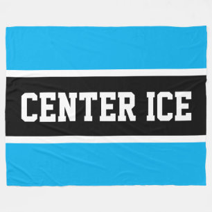 CENTER ICE Sporty Bright Green Black White Stripes Fleece Blanket