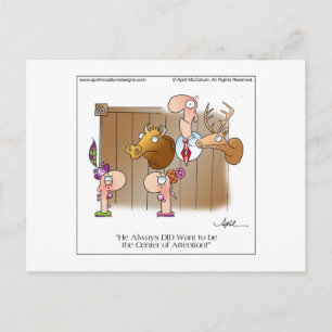 CENTER OF ATTENTION Cartoon Postcard