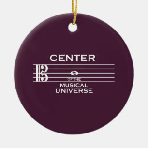 Center of the Musical Universe Alto Clef Plum Ceramic Tree Decoration
