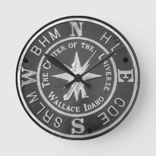Center of the Universe in Wallace Idaho Round Clock