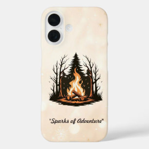 "Centered Campfire Design" iPhone 16 Case