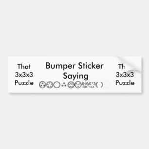Centesimal 10Digit '3x3x3 Puz' by Kenneth Yoncich Bumper Sticker