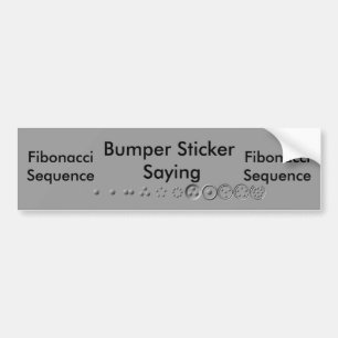 Centesimal 12Digit Fibonacci Sequence by K Yoncich Bumper Sticker