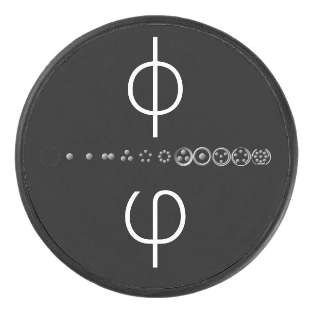 Centesimal 12Digit Fibonacci Sequence by K Yoncich Hockey Puck (Front)