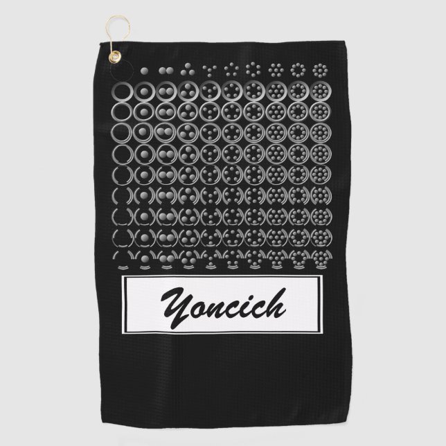 Centesimal Number Chart S-L by Kenneth Yoncich Golf Towel (Front)