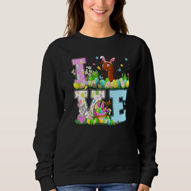 Centipede Easter Egg Hunt Funny Love Centipede Eas Sweatshirt (Front)