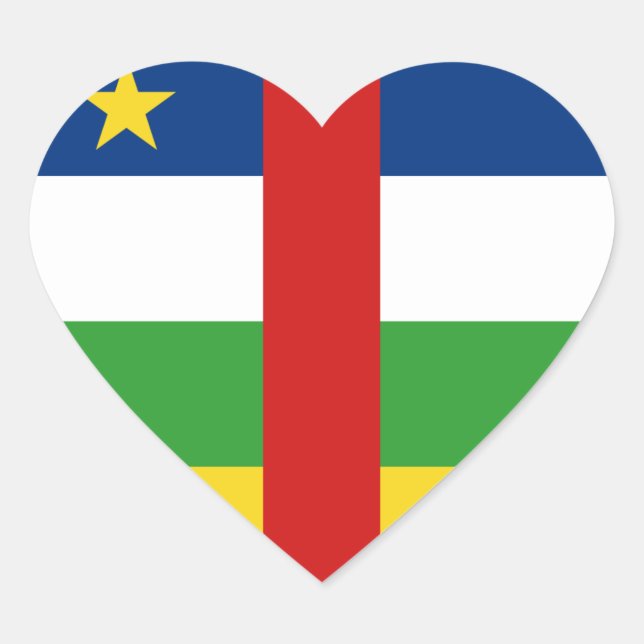 Centrafrique Flag Heart Sticker (Front)