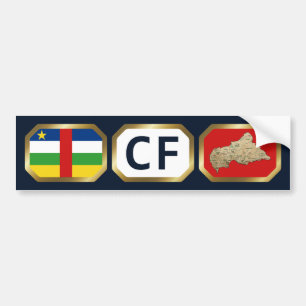Centrafrique Flag Map Code Bumper Sticker