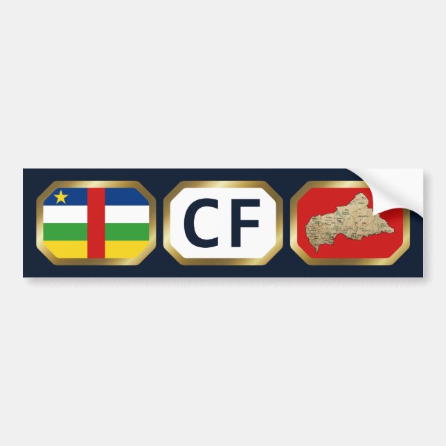 Centrafrique Flag Map Code Bumper Sticker (Front)