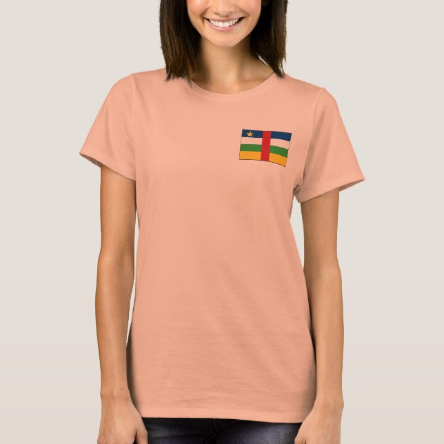 Centrafrique Flag + Map T-Shirt (Front)