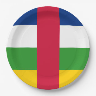 Central African Republic (CAR) Flag Paper Plate
