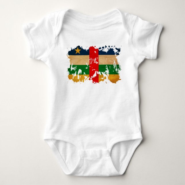 Central African Republic Flag Baby Bodysuit (Front)
