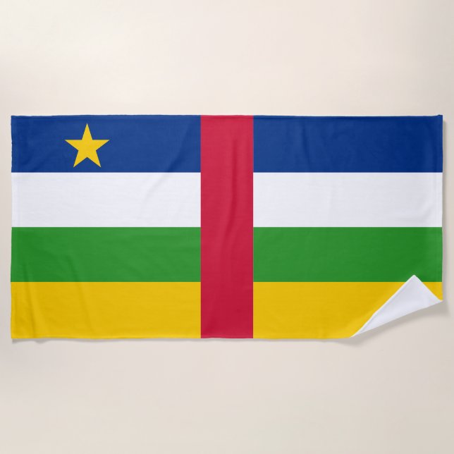 Central African Republic Flag Beach Towel (Front)