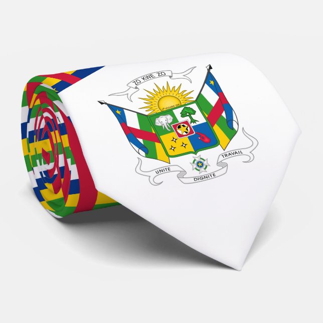 Central African Republic Flag & Coat of Arms Tie (Rolled)