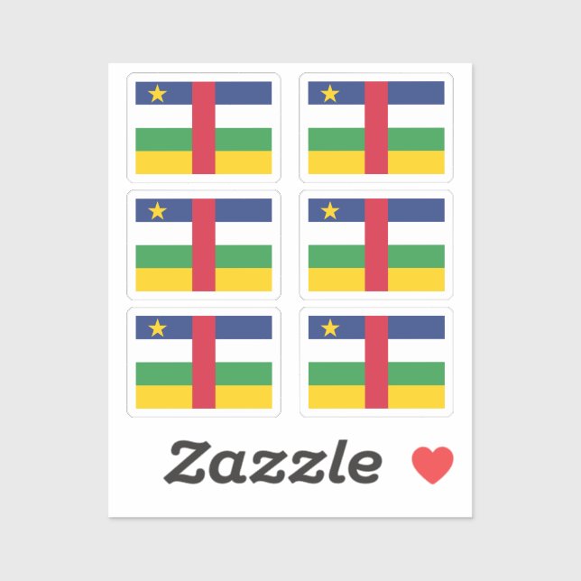 Central African Republic flag Collection pack of 6 (Sheet)