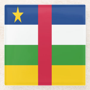 Central African Republic Flag Glass Coaster
