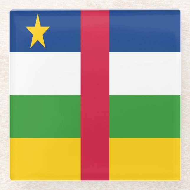 Central African Republic Flag Glass Coaster (Front)
