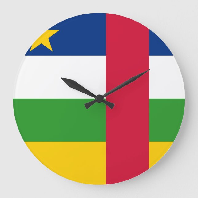Central African Republic Flag Large Clock (Front)