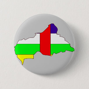 Central African Republic flag map 6 Cm Round Badge