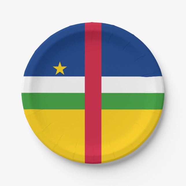 Central African Republic Flag Paper Plate (Front)