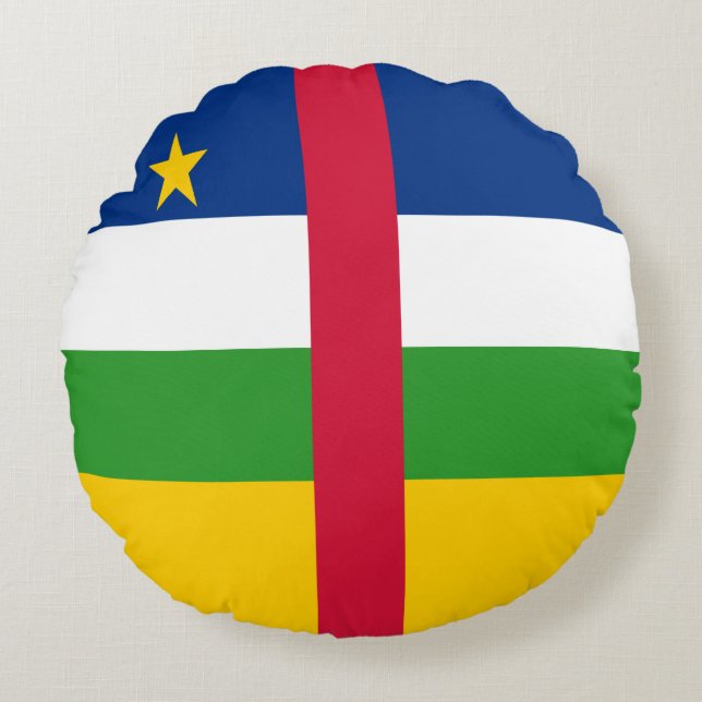Central African Republic Flag Round Cushion (Front)
